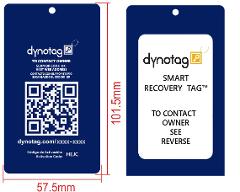 Aluminum Convertible Luggage Tag with Steel Loop - Sapphire Blue