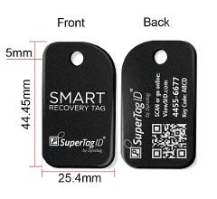 Sentry Series Solid Aluminum Keychain Tag with Steel Keyring - Midnight Black
