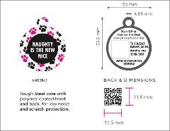 Super Pet Tag - Polymer Coated Stainless Steel, PLAY series: "Naughty is the New Nice!"
