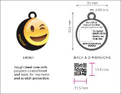 Super Pet Tag - Polymer Coated Stainless Steel, PLAY series: "Wink!"