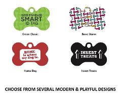 Super Pet Tag - Polymer Coated Stainless Steel, PLAY series, Bone Shape: "Home Dog"