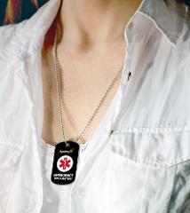 SuperAlert ID Pendant - Steel  w. Chain and Lifetime DynoIQ™  Service.