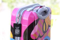 Aluminum Convertible Luggage Tag with Steel Loop - Black