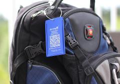 Aluminum Convertible Luggage Tag with Steel Loop - Sapphire Blue