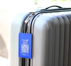 Aluminum Convertible Luggage Tag with Steel Loop - Sapphire Blue