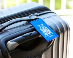 Aluminum Convertible Luggage Tag with Steel Loop - Sapphire Blue