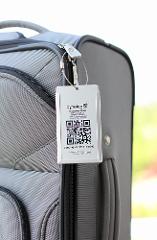 Aluminum Convertible Luggage Tag with Steel Loop - Cool Silver