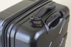 Deluxe Steel Luggage Tag- Hexagon Design, Black