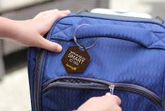Deluxe Steel Luggage Tag- Hexagon Design, Brown