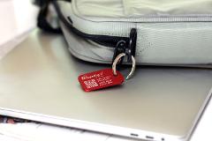 Sentry Series Solid Aluminum Keychain Tag with Steel Keyring - Ruby Red
