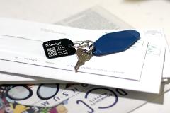 Sentry Series Solid Aluminum Keychain Tag with Steel Keyring - Midnight Black