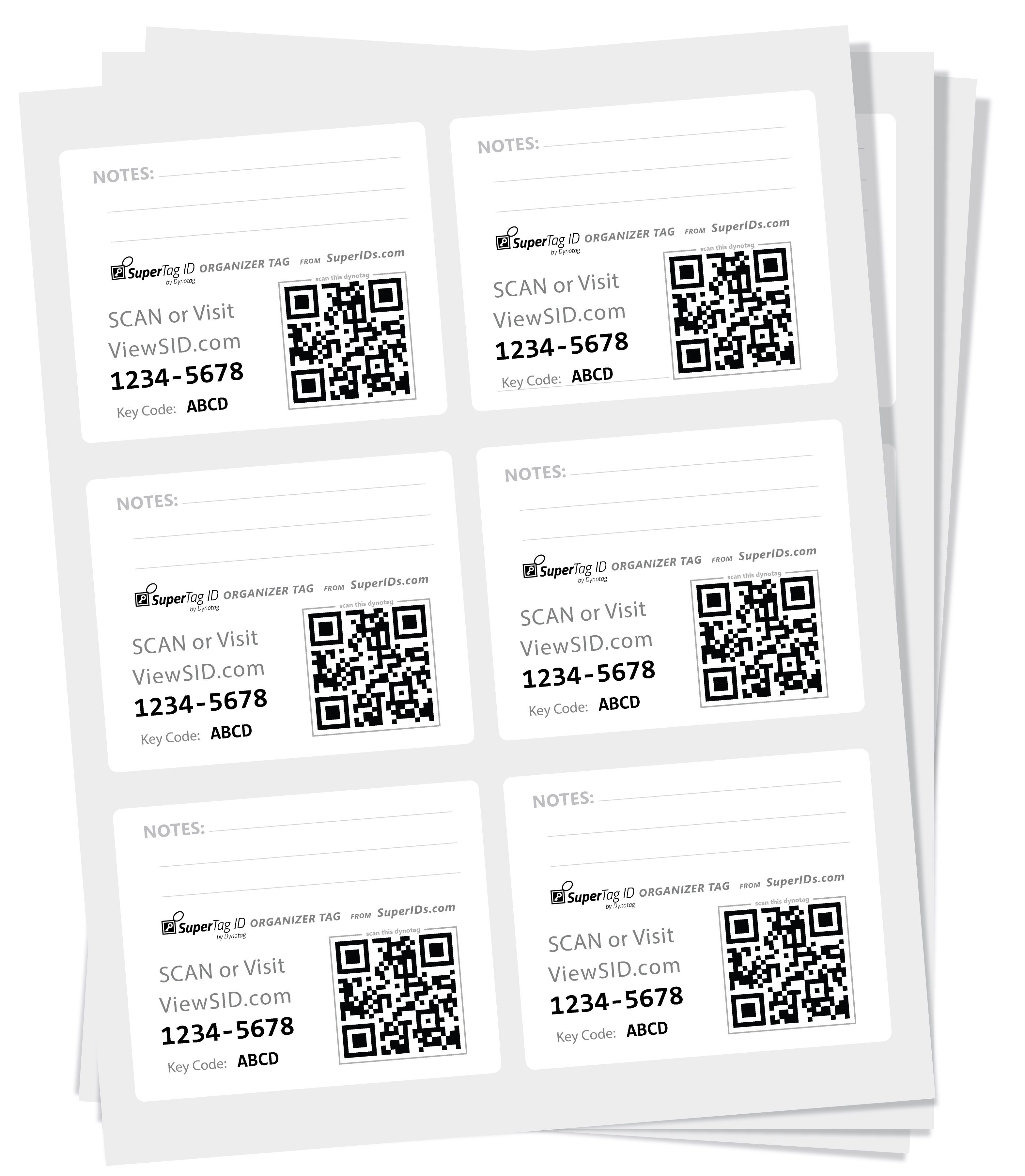 Smart ID sticker sheets