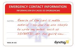 Medical and Emergency Contact Information Card Kit - Wallet & Keychain cards