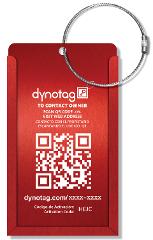 Aluminum Convertible Luggage Tag with Steel Loop - Ruby Red
