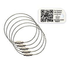 5 Ultra-tough Braided Stainless Steel 6" Loops +1 Mini Smart Tag