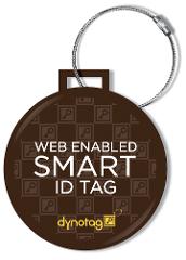 Deluxe Steel Luggage Tag- Round Design, Classic Brown