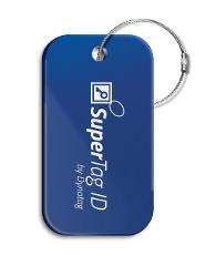 Sentry Series Solid Aluminum Luggage Tag with Steel Loop - Sapphire Blue