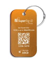 Sentry Series Solid Aluminum Luggage Tag with Steel Loop - Frost Gold