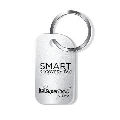 Sentry Series Solid Aluminum Keychain Tag with Steel Keyring - Frost Silver
