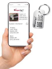 Sentry Series Solid Aluminum Keychain Tag with Steel Keyring - Frost Silver
