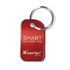 Sentry Series Solid Aluminum Keychain Tag with Steel Keyring - Ruby Red
