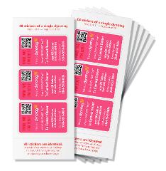 Sports Stickers. Ready to Use, Set of 18 Identical (PINK)
