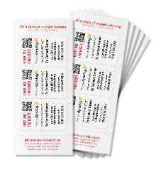 Sports Stickers. Ready to Use, Set of 18 Identical (WHITE)