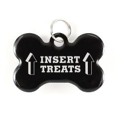 Super Pet Tag - Polymer Coated Stainless Steel, PLAY series, Bone Shape: "Insert Treats!"