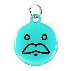 Super Pet Tag - Polymer Coated Stainless Steel, PLAY series: "Mustache!"