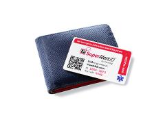 SuperAlertID Tough Laminated Wallet Card Medical ID