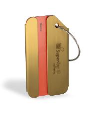 Brushed Stainless Steel Gold Smart Luggage Tag with Steel Loop