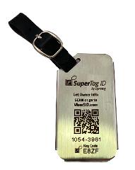 Brushed Stainless Steel Smart Luggage Tag with Strap