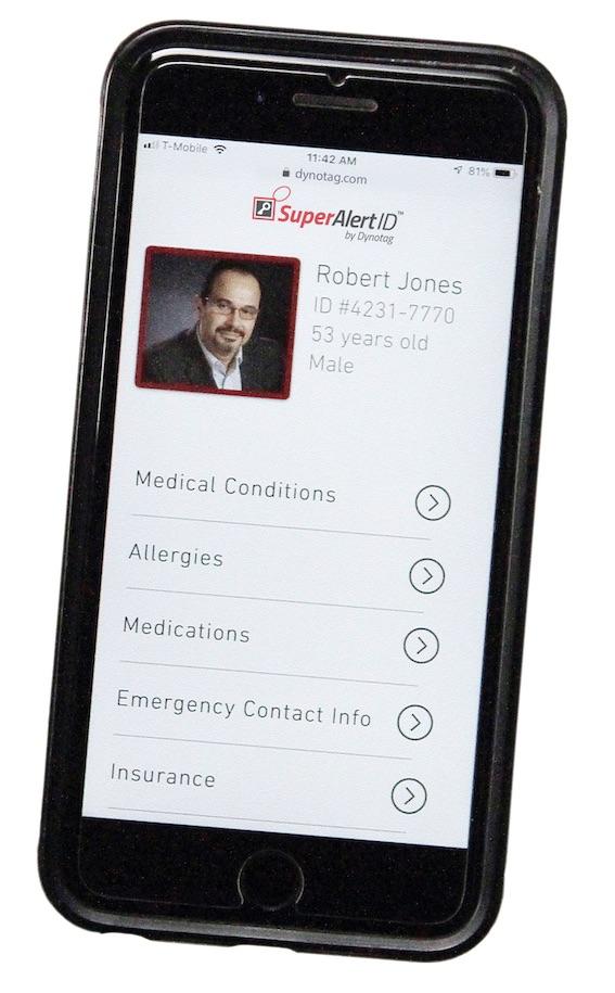 Phone showing the page a finder sees after scanning a Smart ID